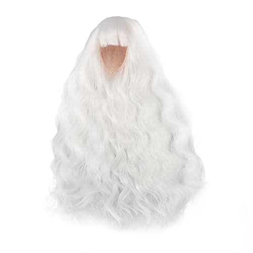 Zerodis 7.3-8.3in Curly Doll Hair Wig for Making Supplies (White)