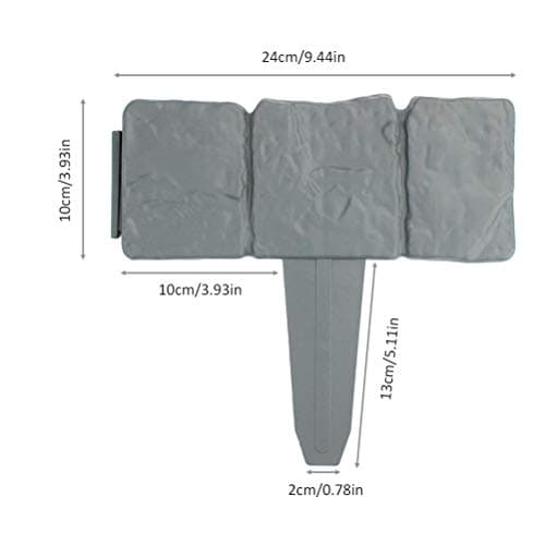 Plastic Garden Border Fence 9.6x9 Inch Flexible Edging Decor (26/24/14)