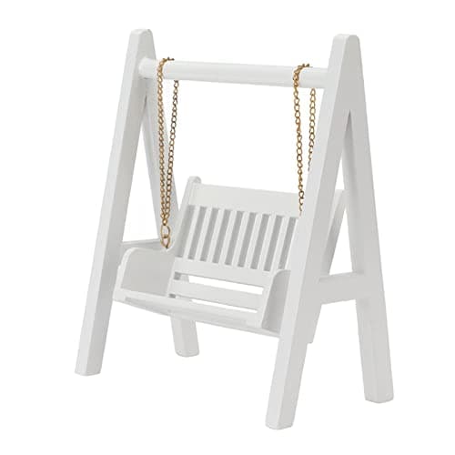 Exquisite Birch Wood Porch Swing for 1:12 Dollhouse Garden