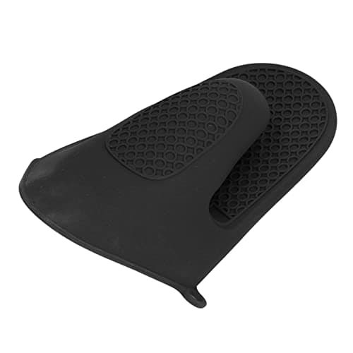 Zerodis Mini Silicone Oven Mitts for Cooking and BBQ (Black)