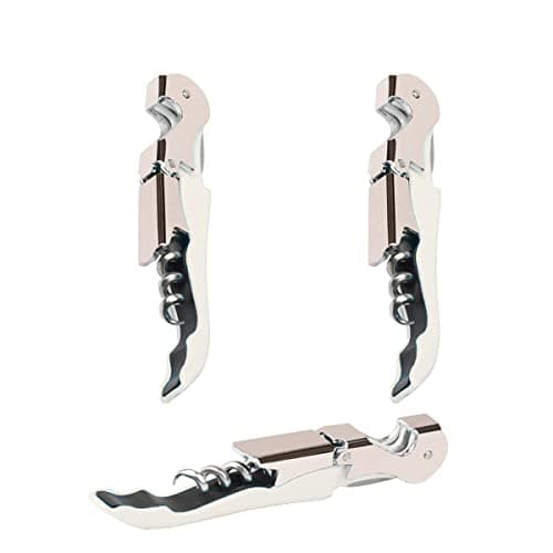 Kit-Home Professional Waiter Corkscrew Wine Openers Set (4 PCS),Upgraded with Heavy Duty Stainless Steel Hinges Wine Key for Restaurant Waiters, Sommelier, Bartenders — White 2 Packs