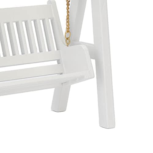Exquisite Birch Wood Porch Swing for 1:12 Dollhouse Garden