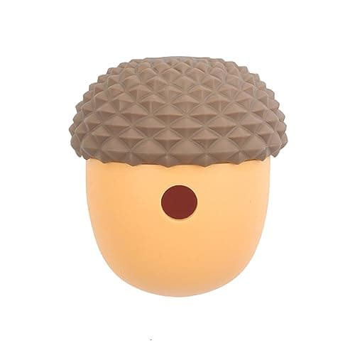 Cute Gray Acorn Silicone Dog Puzzle Feeder Toy, Slow Dispensing Ball