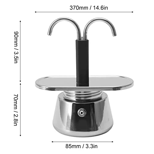 Zerodis Mini 2 Cups Italian Stovetop Espresso Pot Silver