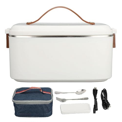 Zerodis Portable Electric Lunch Box Heater for Work – 1.8L Stainless Steel Food Warmer 2 in 1 for Adults, Ideal for Cars