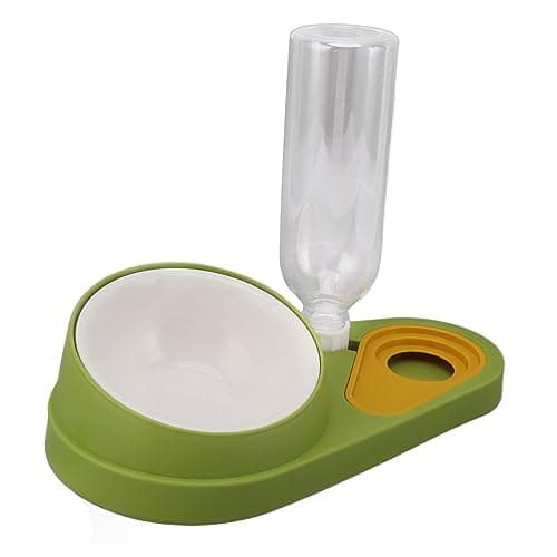 Spill-Proof Pet Feeder & Water Dispenser for Dogs and Cats (Green)
