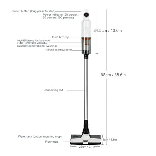 Zerodis 120W Cordless Wet Dry Handheld Vacuum Cleaner