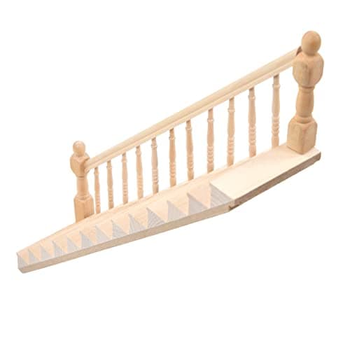 Zerodis Mini Wood Staircase for Doll House Fairy Garden Decoration