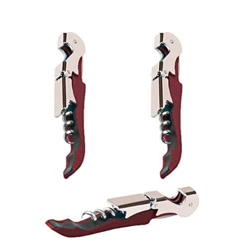 Kit-Home Professional Waiter Corkscrew Wine Openers Set (4 PCS),Upgraded with Heavy Duty Stainless Steel Hinges Wine Key for Restaurant Waiters, Sommelier, Bartenders — Wine Red 2 Packs