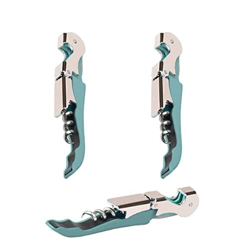 Kit-Home Professional Waiter Corkscrew Wine Openers Set (4 PCS),Upgraded with Heavy Duty Stainless Steel Hinges Wine Key for Restaurant Waiters, Sommelier, Bartenders — Cyan 2 Packs