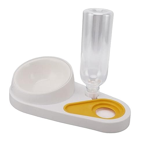 Spill-Proof Pet Feeder & Water Dispenser for Dogs and Cats (Green) — White