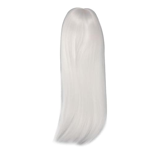 Zerodis High Temp Dark Brown Silk Doll Wig with Long Straight Hair — White