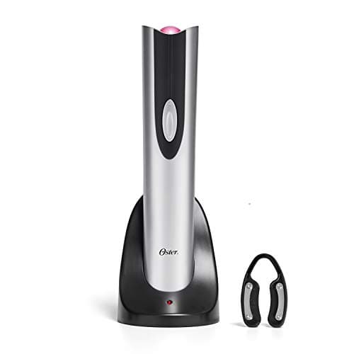 Oster Cordless Electric Wine Bottle Opener with Foil Cutter, Silver — Silver