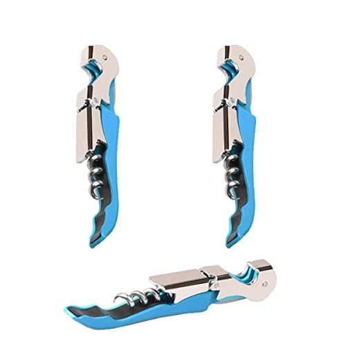Kit-Home Professional Waiter Corkscrew Wine Openers Set (4 PCS),Upgraded with Heavy Duty Stainless Steel Hinges Wine Key for Restaurant Waiters, Sommelier, Bartenders — Blue 2 Packs