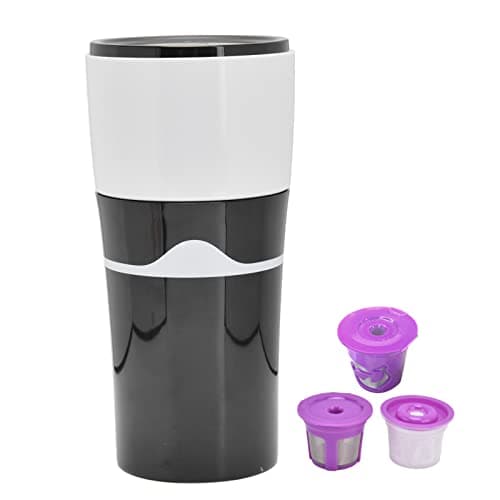 Portable Drip Coffee Maker for K Cup Capsules (Black and White)