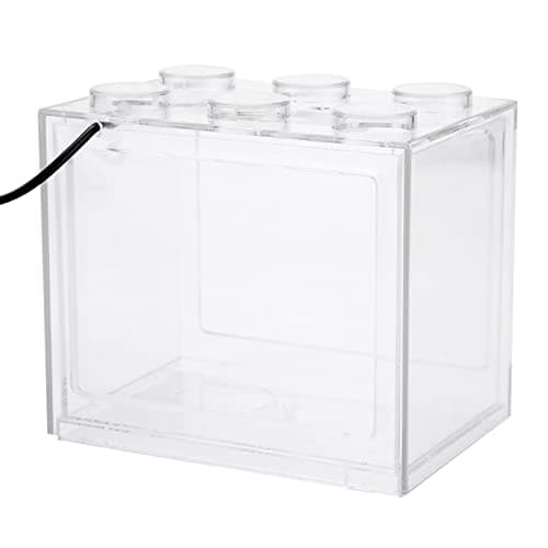 Zerodis Mini Aquarium Bowl with USB LED Light for Goldfish Décor