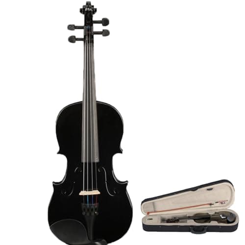 Natural Acoustic Violin with Bow Case for Beginners — Black