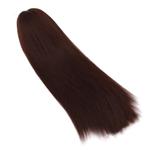 Zerodis High Temp Dark Brown Silk Doll Wig with Long Straight Hair