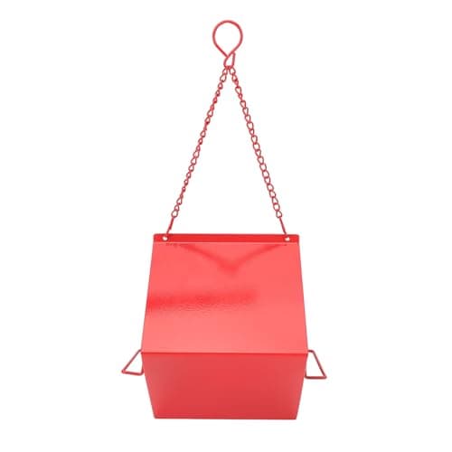Zerodis Weatherproof Iron Squirrel-Proof Wild Bird Feeder (Red)