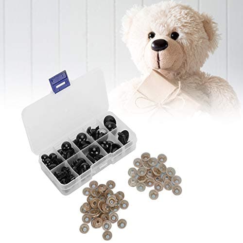 52PCs Handmade Black Bear Eyes, Soft Toy Parts, Educational Plush Crafts