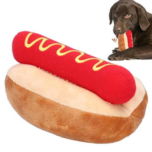Zerodis Delicious Sausage Shape Squeaky Toy for Small Dogs Cute Chew Toy
