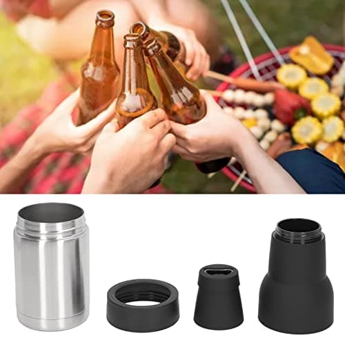 Double Stainless Steel Zerodis Beer Bottle Cooler with Lid Opener and Insulators