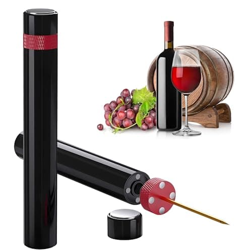 Mini Wine Opener | Travel Portable Pocket Air Pressure Pump Wine Bottle Opener | Assemblable Design Corkscrew 7S Quick Bottle Opening | for Home, Restaurant, Party,Wine Lovers — Red