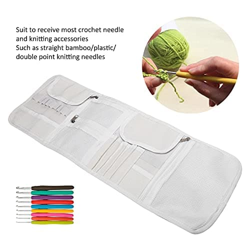 Zerodis Crochet Hooks and Knitting Needles Case with Zipper Organizer