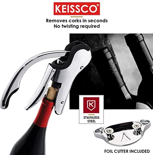 Stainless Steel Compact Wine Opener with Foil Cutter