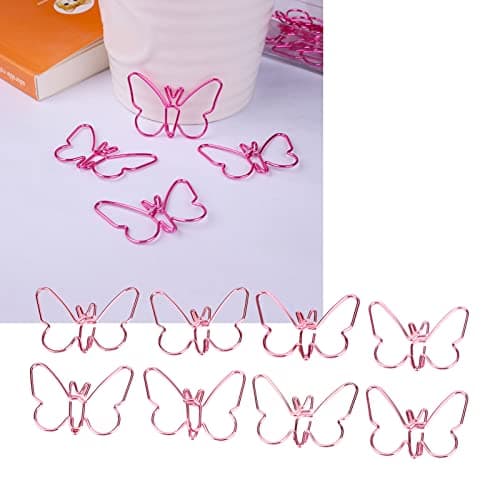 50Pcs Multicolor Cartoon Butterflies Paperclips for School Office