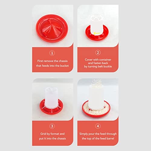 Zerodis Plastic Poultry Waterer & Food Feeder Kit for Chickens and Ducks