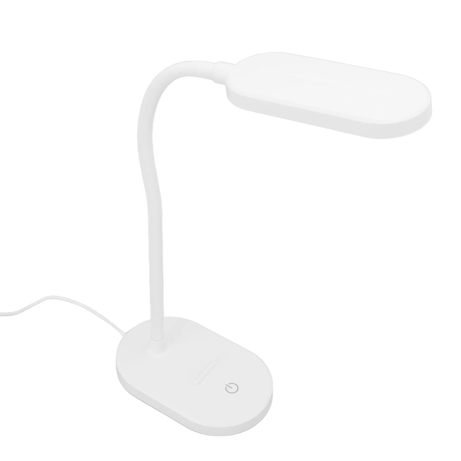 Adjustable Neck LED Desk Lamp for Bedroom with USB Touch Control 5000K White Light