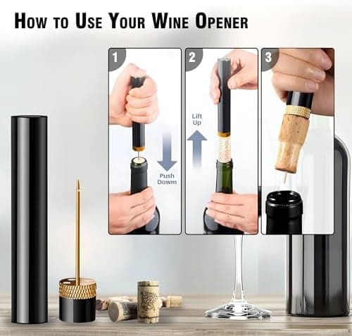 Mini Wine Opener | Travel Portable Pocket Air Pressure Pump Wine Bottle Opener | Assemblable Design Corkscrew 7S Quick Bottle Opening | for Home, Restaurant, Party,Wine Lovers