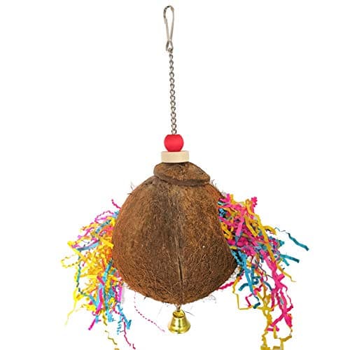 Zerodis Coconut Shell Chewing Climbing Toy for Pet Birds Easy to Install Stress Relief