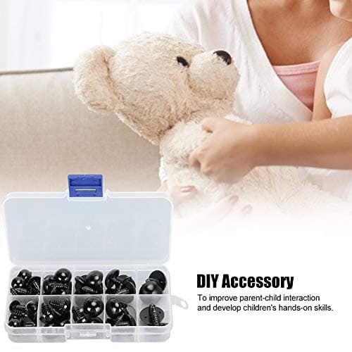 52PCs Handmade Black Bear Eyes, Soft Toy Parts, Educational Plush Crafts