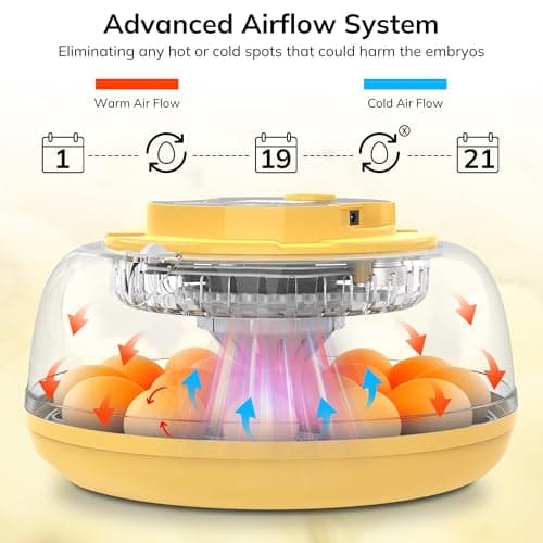 18-Egg Incubator with Auto Turning & Humidity Control, 360° View for Hatching Eggs