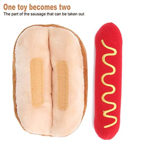 Zerodis Delicious Sausage Shape Squeaky Toy for Small Dogs Cute Chew Toy