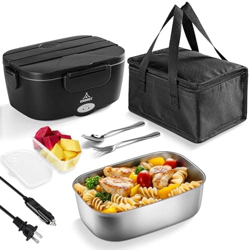 80W Heated Lunch Box for Adults, 1.5L Food Warmer Car/Truck/Office