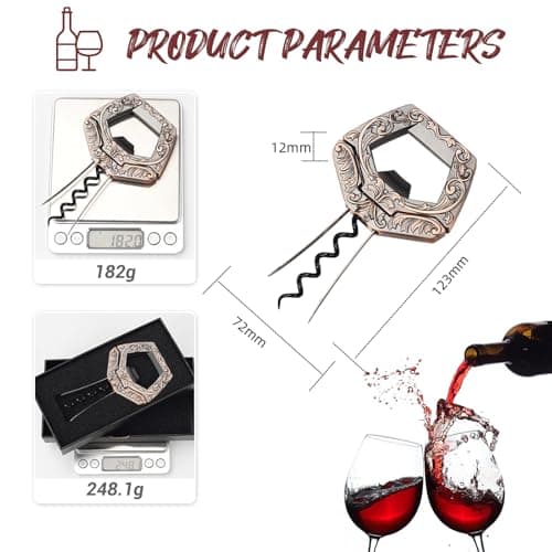 3 in 1 Ah-So Wine Opener, Bronze Corkscrew for Wine Lovers