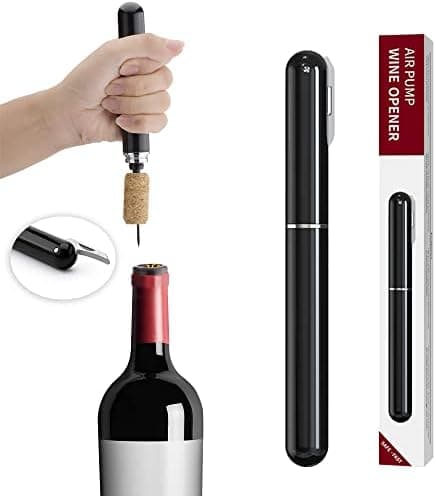 IPEROT Wine Bottle Opener, IPEROT Air Pressure Wine Corkscrew With Cutting Wine Bottle Foil Knife, Effortlessly Open Wine Bottles Without Damaging Corks, Easy-to-Use(Black)