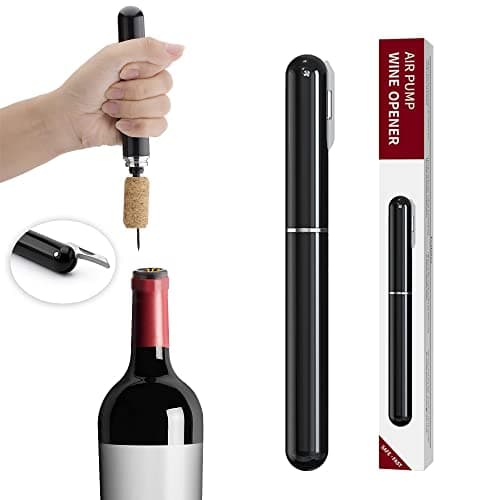 IPEROT Wine Bottle Opener, IPEROT Air Pressure Wine Corkscrew With Cutting Wine Bottle Foil Knife, Effortlessly Open Wine Bottles Without Damaging Corks, Easy-to-Use(Black) — Black