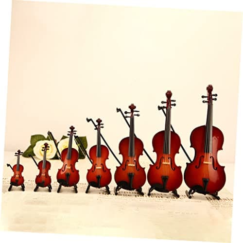 ErgoGO Mini Violin Model Decorative Musical Instrument with Stand & Faux Case