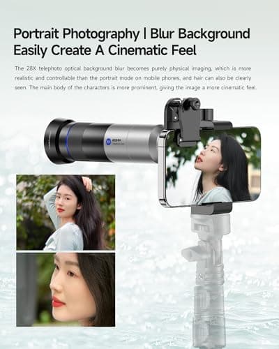 28X HD Telephoto Lens for iPhone 16/15/14/13/12/11 & Samsung Smartphones