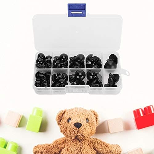 52PCs Handmade Black Bear Eyes, Soft Toy Parts, Educational Plush Crafts