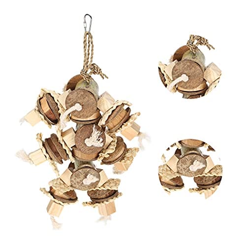 Parrot Chewing Toy: Coconut Beak Grinding Blocks for Cage Play