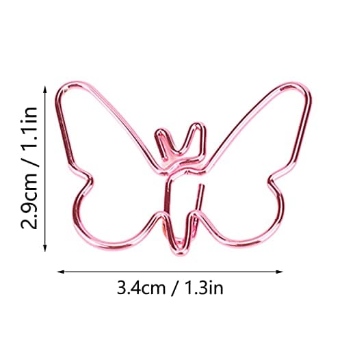 50Pcs Multicolor Cartoon Butterflies Paperclips for School Office