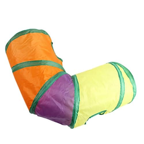 Vibrant Rainbow ThreESided Cat Tunnel, Portable & Foldable, for Indoor Fun