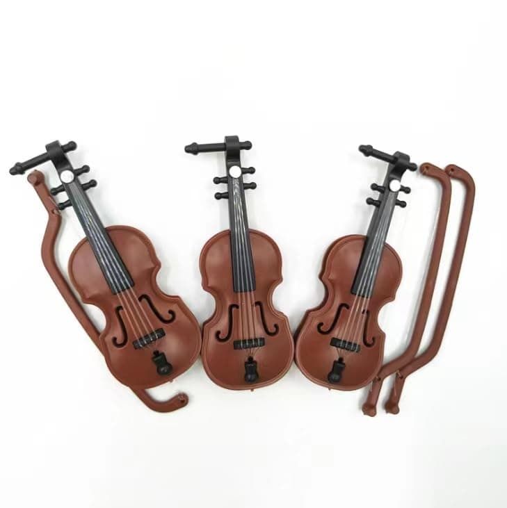 Miniature Violin Ornament with Stand, Bow, and Case - Ideal Musical Decor for Cell Phone Cases, Homes, and Collectors