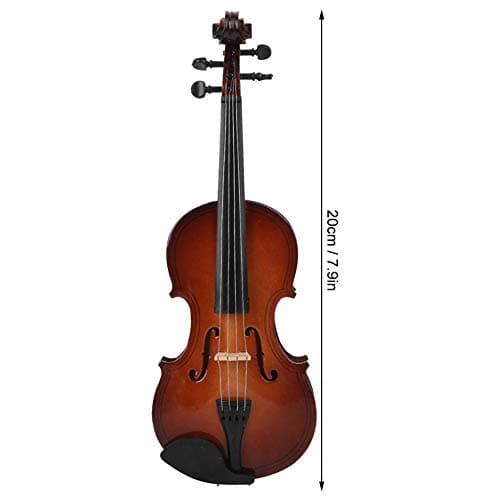 Wooden Miniature Violin Set with Stand & Bow, Perfect Birthday Christmas Gift