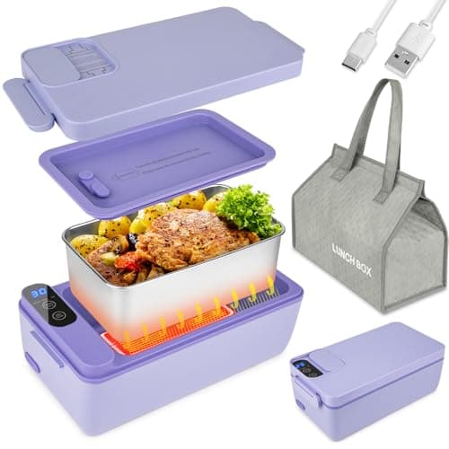 Cordless Battery-Powered Food Warmer with HD Display (Green) — Purple